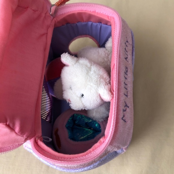 My Little Kitty Gund Zip Up Carrying Case with White Cat Dish and Ball Fabric - Picture 8 of 14